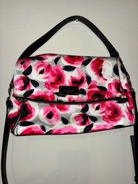 kate spade Floral Convertible Crossbody Shoulder Bag Pink Black